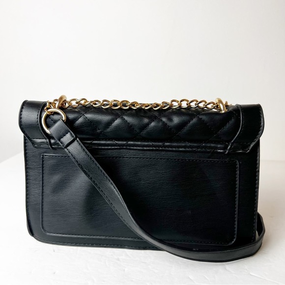 Badgley Mischka Black Flap Studded Gold Bag - Picture 3 of 11